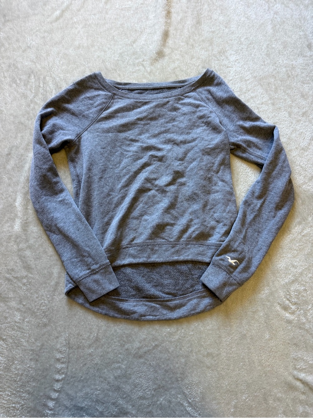 Hollister Women's Heather Gray Boatneck Sweatshirt